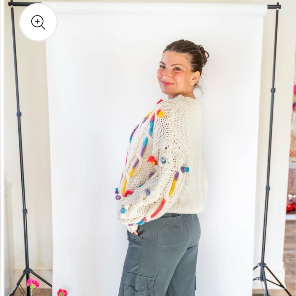 Urban Daizy Colorful Pom-Pom Knit Sweater NWTs - Picture 2 of 6